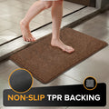 Mibao Front Door Mat Non-Slip Waterproof TPR Backing 31.5x47 Dark Brown