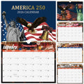 Zluiaza 250th Anniversary American Patriotic 2026 Spiral Wall Calendar Vintage
