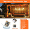 Feybxla 2 Pack Maple Leaf String Lights 20ft 60 LED Multicolor Waterproof