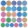 Alphabet Brass Wax Seal Stamps with Detachable Wood Handles for Invitations