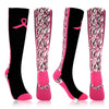 YLOLUL Breast Cancer Awareness Socks Black Camouflage Polyester Womens Size L