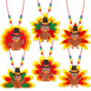 Huyamap Thanksgiving Turkey Necklace Craft Kits 24 Pack Colorful Style 1