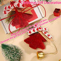 DILAGG Christmas Decorations Fuzzy Tree Ornaments Plush Pendant Gold Bell Red