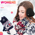 Venswell Knit Ear Muffs Winter Soft Fleece Adjustable Zz-black+white 2 PCS