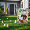EKOREST Easter Garden Flag 12x18in Double Sided Watercolor Dachshund Dog