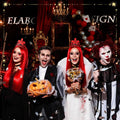 XunYee Halloween Queen Costume Set Red Wig Crown Choker Earrings 60x90cm