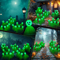 VIHOSE 6 Pack 36 LED Green Solar Halloween Ghost Pathway Lights Outdoor