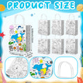 Yaomiao 24 Pcs Color Your Own Kraft Paper Tote Bags Sea Blue