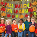 YWLACC Fall in Love with Learning Classroom Banner Autumn Leaves Pumpkin