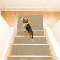 DEXDE 4-Pack Non-Slip Chenille Linen Stair Treads 9x30 Beige