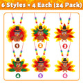 Huyamap Thanksgiving Turkey Necklace Craft Kits 24 Pack Colorful Style 1