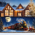 Yomaiha Christmas Santa Garage Door Cover Banner 6x13 ft Red Polyester