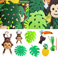 Leyhooney Christmas Jungle Felt Decor Set Tropical Toucan Monkey Palm Leaf