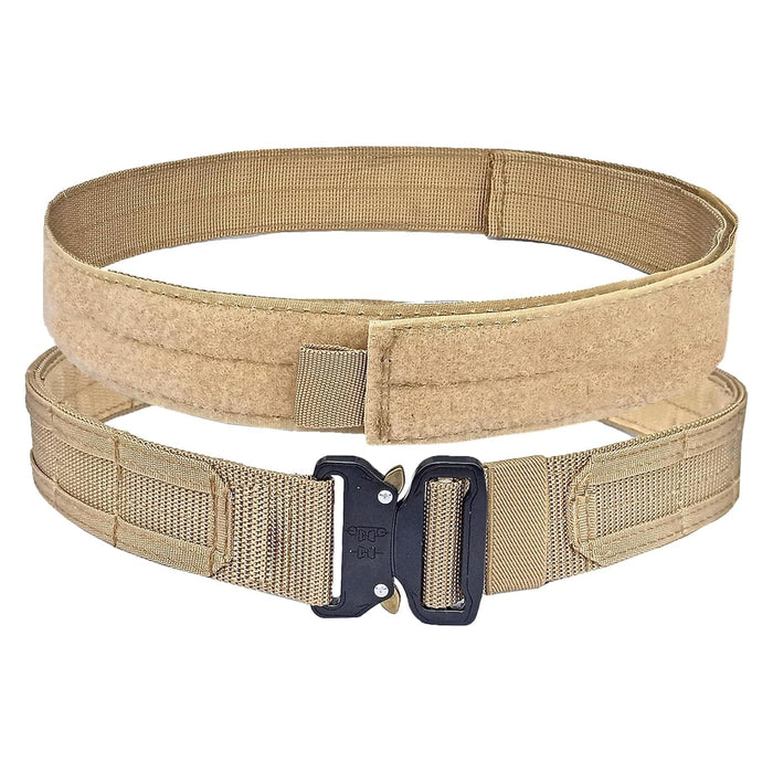 YouchingWld Belt V2 Adjustable Tactical Molle Belt Metal Buckle Khaki 36-46