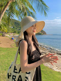 CAOCEFA Womens UPF50 Mesh Sun Hat Wide Brim Neck Flap Off White