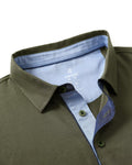 VEBOON Men's Short Sleeve Cotton Blend Polo Shirt Army Green Size XX-Large