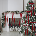 Dcocdeely 12 Pcs Velvet Christmas Bows 24x12in Wine Red Rustic Decor