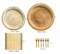 Generic Rustic Wood Grain Party Supplies 69pcs Plates Napkins Tablecloth Cutlery
