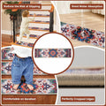BAOLIVE Stair Treads Carpet 30x8 Orange 4pc Indoor Rubber Backing Boho