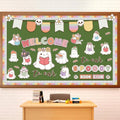 Pasimy Halloween Bulletin Board Set Ghost Paper Cutouts Pastel Boho 70 Pcs
