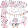 Shempeium Winter Onederland 1st Girl Banner Snowflake Pink Garland