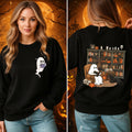 sidupili Halloween Sweatshirt Ghost Reading Books Pullover P4 Size M