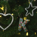 Mrchtmas Christmas Silver Bow Ornament 2025 Heart Rhinestones 1 Pc
