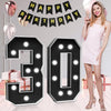imprsv Marquee Numbers 30th Birthday Light Up Number 30 Black 3ft