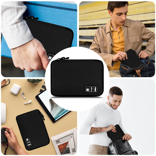 Electronics Organizer Bag — Portable Cable Cord Organizer Pouch for Chargers & A