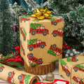 CAMKUZON Kraft Christmas Wrapping Paper Roll Vintage Red Black Plaid 17.4 Inch