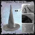JenPen 2 Pcs Large Halloween Witch Hat Women Velvet Ruched Wide Gray One Size