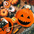 LemonRoad Halloween Ceramic Pumpkin Candy Dishes 7.87'' Orange 4 Pcs
