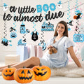 OGMOGKW Halloween Baby Shower Banner Blue A Little Boo Is Almost Due