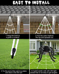 ECOHDT Brighter Spider Webs Halloween Lights 250 Purple LED 16.4Ft 8 Modes
