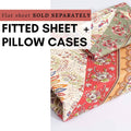 DaDa Bedding Cranberry Sage Floral Fitted Sheet Set