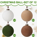 Sotiff Christmas Tree Decorations Velvet Balls 2.4 Inch 12 Pcs Multicolor