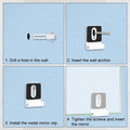 lasuroa 8pcs Heavy Duty White Metal Mirror Clips Holder Kit with Screws Pads