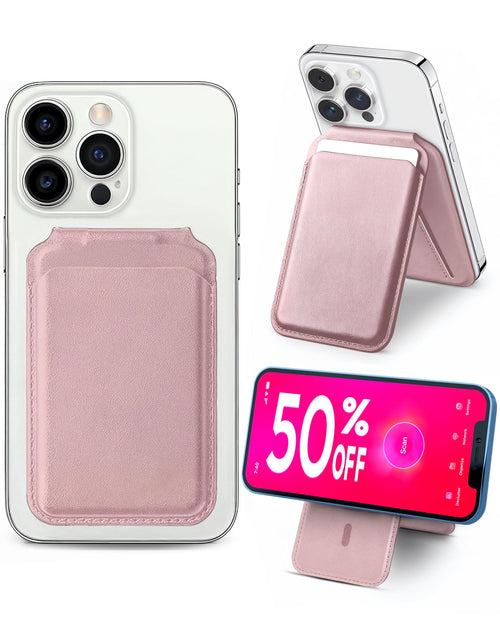 Wallet & Stand — Slim Vegan Leather Card Holder with N52 Magnets for iPhone 17/1