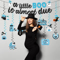 OGMOGKW Halloween Baby Shower Banner Blue A Little Boo Is Almost Due