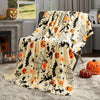 Generic Halloween Throw Blanket Witch Hat Spider Webs Cozy Flannel Multicolor