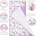 Toddler Nap Mat for Girls Floral with Pillow and Fleece Blanket, Lightweight