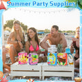 MotiMind 24 Pcs Hawaiian Luau Beach Party Paper Bags with Handles Multicolor