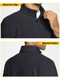KEFITEVD Men's Quarter Zip Sweatshirt Thermal Fleece Pullover Black Size M