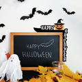 SIXEIGHT Halloween Pumpkin Witch Hat Door Corner Sign Decoration 8.5x6.9"