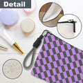 luixd Cosmetic Makeup Bag Travel Pouch Organizer Black Purple Checkerboard