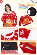 MGparty Women's Ugly Christmas Sweater Light Up Pullover Red Size M