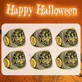Highergo Halloween Skeleton Trophy Rings Set 6pcs with Neck Chain Stand