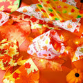 Preboun 100Pcs Fall Thanksgiving Dog Bandanas Pumpkin Maple Leaves Yellow Orange