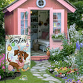 EKOREST Easter Garden Flag 12x18in Double Sided Watercolor Dachshund Dog