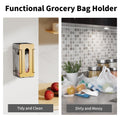 Stylstoreazy 2 Pack Wall Mount Grocery Bag Holder Bamboo Top Black Large